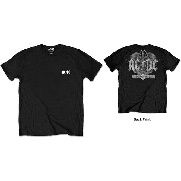 AC/DC Unisex T-Shirt: Black Ice (Back Print/Retail Pack) (Large)