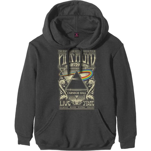 Pink Floyd Unisex Pullover Hoodie: Carnegie Hall Poster (Small)