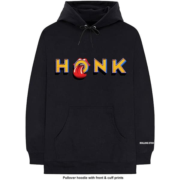 The Rolling Stones Unisex Pullover Hoodie: Honk Letters (Cuff Print) (Small)