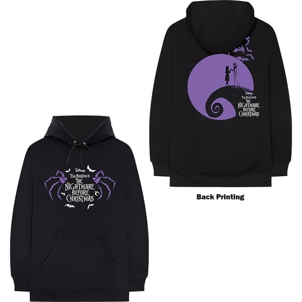 Disney Unisex Pullover Hoodie: The Night Before Christmas Moonlight (Back Print) (Small)
