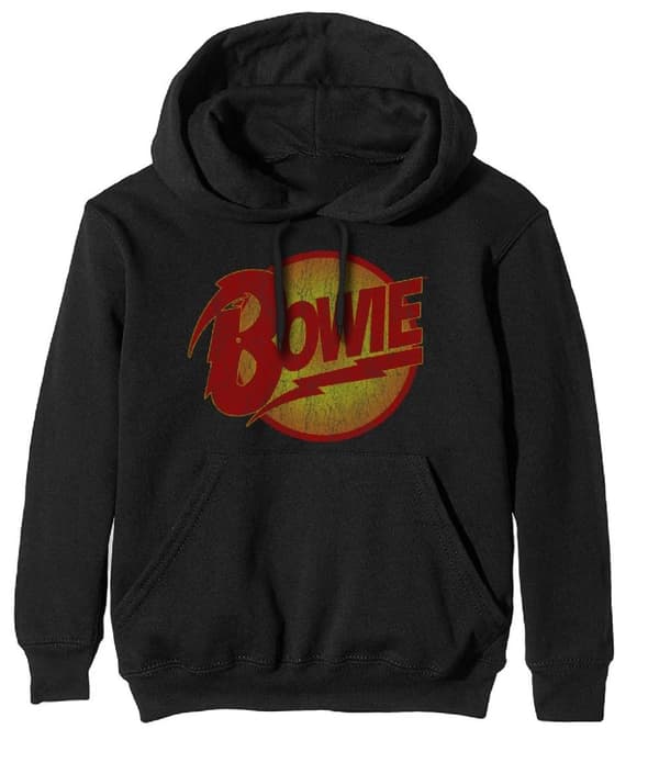 David Bowie Unisex Pullover Hoodie: Vintage Diamond Dogs Logo (Large)