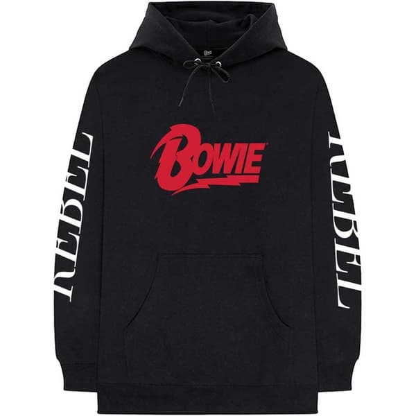 David Bowie Unisex Pullover Hoodie: Rebel Rebel (Large)