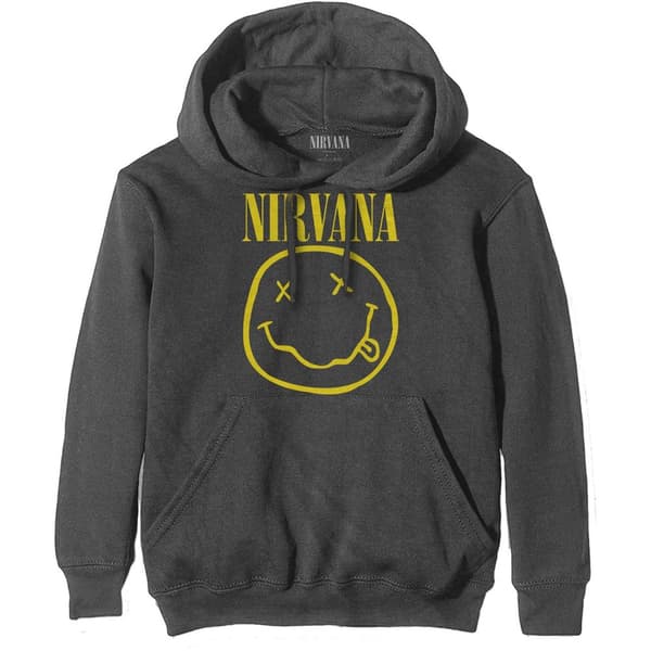 Nirvana Unisex Hoodie: Yellow Smiley (Medium)