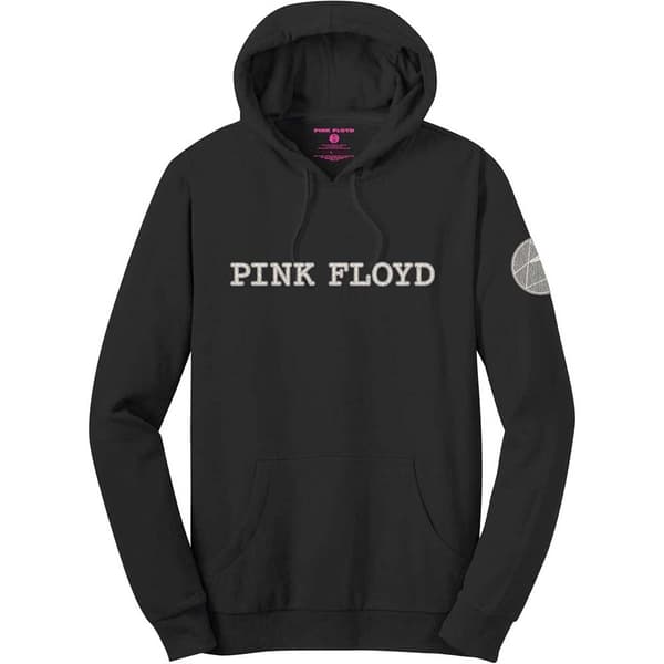 Pink Floyd Unisex Pullover Hoodie: Logo & Prism (Applique Motifs) (Medium)