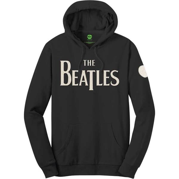The Beatles Unisex Pullover Hoodie: Logo & Apple (Applique Motifs) (X-Large)