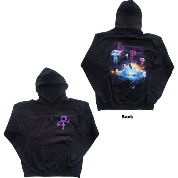 Prince Unisex Pullover Hoodie: Lotus Flower (Back Print) (Large)