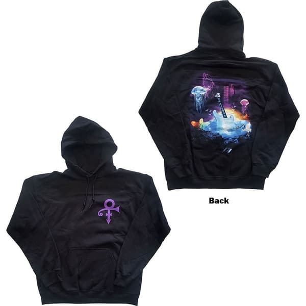 Prince Unisex Pullover Hoodie: Lotus Flower (Back Print) (Large)