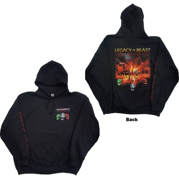 Iron Maiden Unisex Pullover Hoodie: Nights Of The Dead (Arm & Back Print) (Medium)