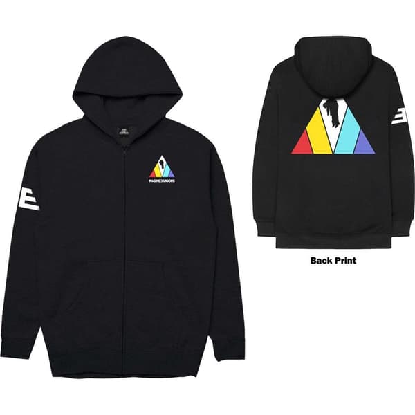 Imagine Dragons Unisex Zipped Hoodie: Triangle (Back Print) (XX-Large)