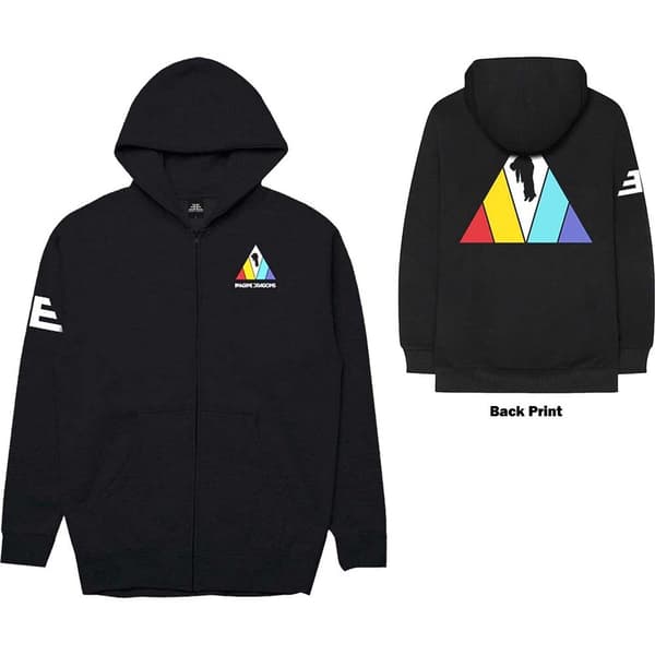 Imagine Dragons Unisex Zipped Hoodie: Triangle (Back Print) (XX-Large)