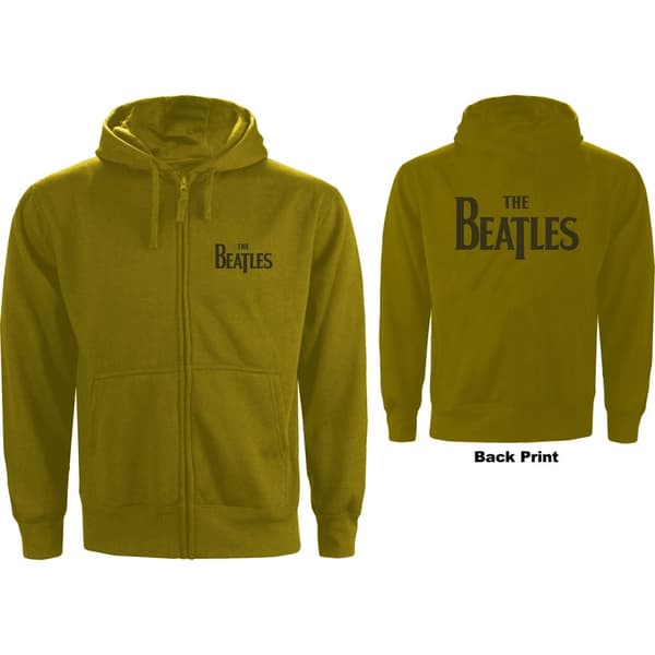 The Beatles Unisex Zipped Hoodie: Drop T Logo (Back Print) (Medium)