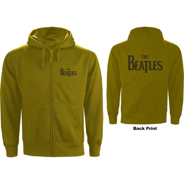 The Beatles Unisex Zipped Hoodie: Drop T Logo (Back Print) (Medium)