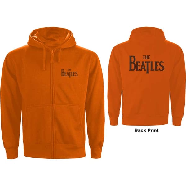 The Beatles Unisex Zipped Hoodie: Drop T Logo (Back Print) (XXX-Large)
