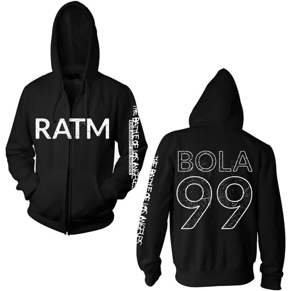 Rage Against The Machine Unisex Zipped Hoodie: Battle 99 (Back Print) (XX-Large)