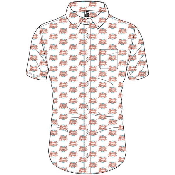 David Bowie Unisex Casual Shirt: Logo Pattern (All Over Print) (Small)