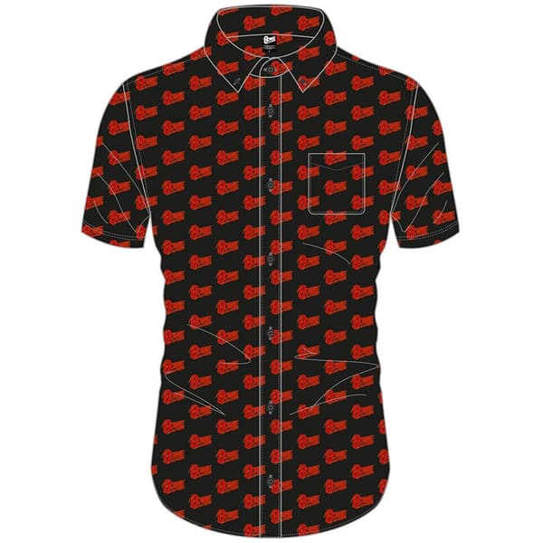 David Bowie Unisex Casual Shirt: Logo Pattern (All Over Print) (Large)