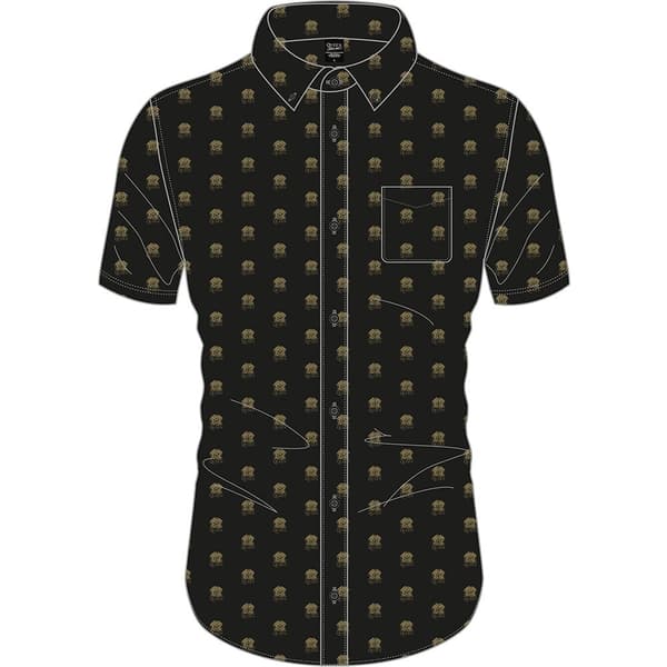 Queen Unisex Casual Shirt: Crest Pattern (All Over Print) (X-Large)