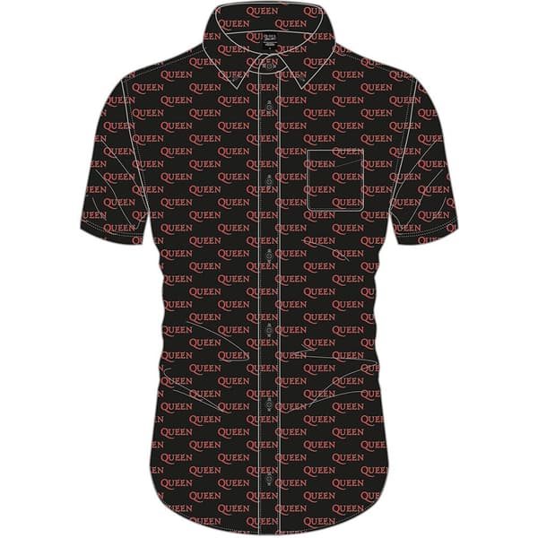 Queen Unisex Casual Shirt: Logo Pattern (All Over Print) (X-Large)