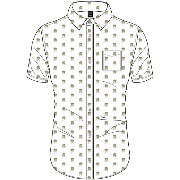Queen Unisex Casual Shirt: Crest Pattern (All Over Print) (X-Large)