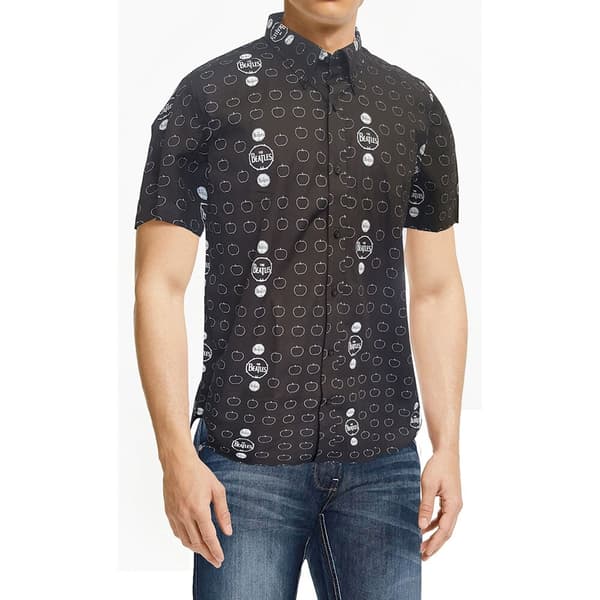 The Beatles Unisex Casual Shirt: Drum and Apples (All Over Print) (X-Large)
