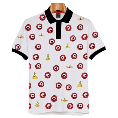 The Beatles Unisex Polo Shirt: Yellow Submarine Portholes (All Over Print) (Small)