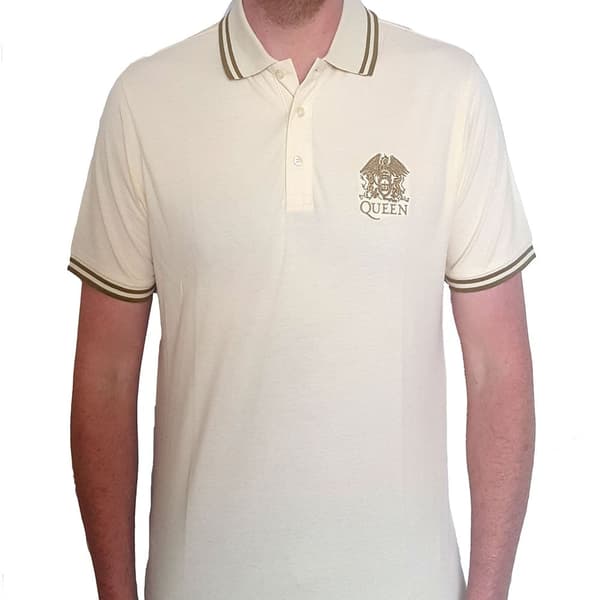 Queen Unisex Polo Shirt: Crest Logo (X-Large)