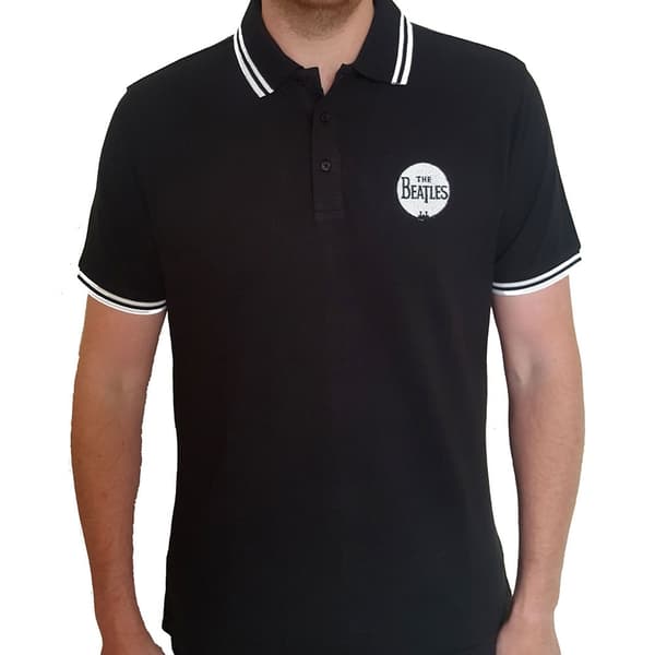 The Beatles Unisex Polo Shirt: Drum Logo (X-Large)