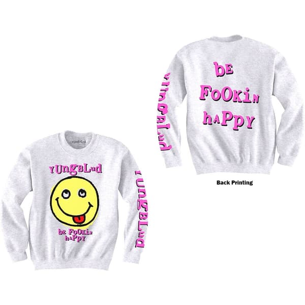 Yungblud Unisex Sweatshirt: Raver Smile (Back & Arm Print) (X-Small)