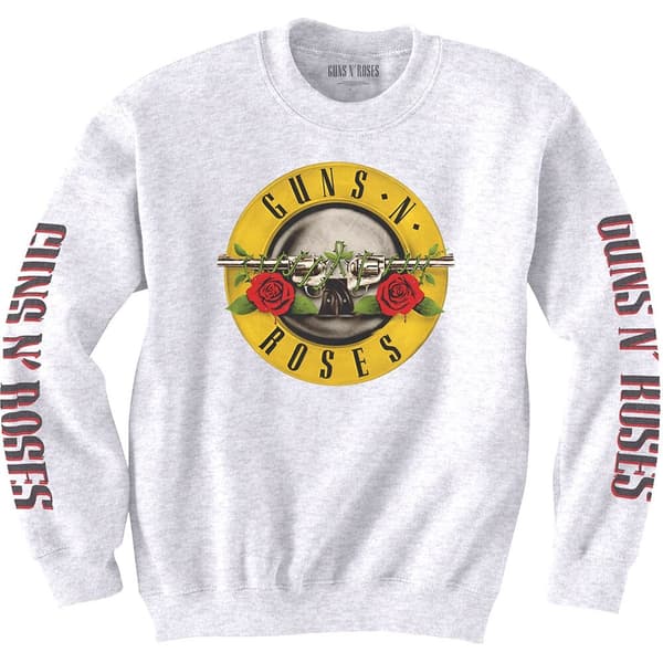 Guns N' Roses Unisex Sweatshirt: Classic Text & Logos (Arm Prints) (Medium)