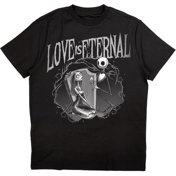 Disney Unisex Tee: The Nightmare Before Christmas Jack & Sally Love Is Eternal (Large)