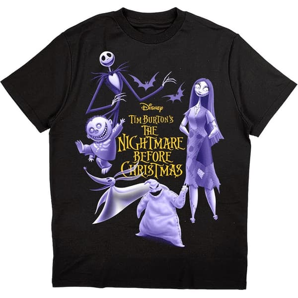 Disney Unisex Tee: The Nightmare Before Christmas Purple Characters (XX-Large)