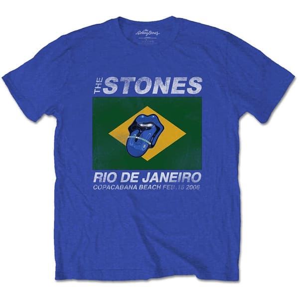 The Rolling Stones Unisex T-Shirt: Copacabana Blue (Large)