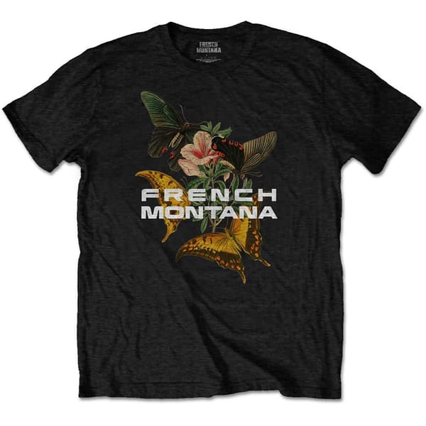 French Montana Unisex T-Shirt: Butterfly (X-Large)