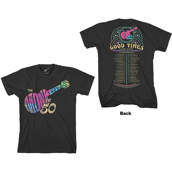 The Monkees Unisex T-Shirt: Guitar Discography (Back Print) (X-Large)