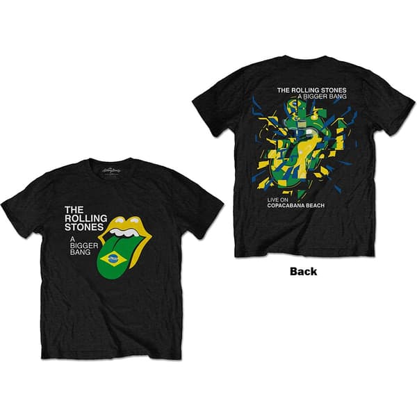 The Rolling Stones Unisex T-Shirt: Bigger Bang - Brazil '80 (Back Print) (X-Large)