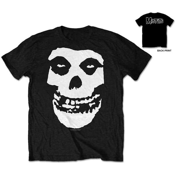 Misfits Unisex T-Shirt: Classic Fiend Skull (Back Print) (Medium)