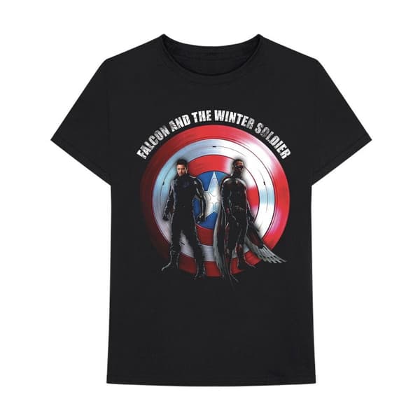 Marvel Comics Unisex T-Shirt: Falcon & Winter Soldier Shield Logo (Medium)