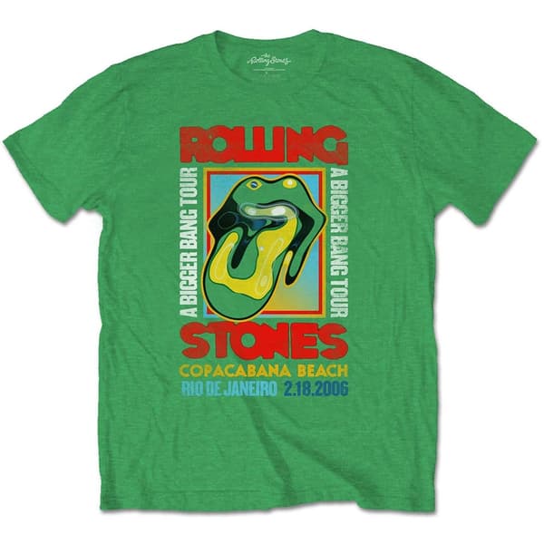 The Rolling Stones Unisex T-Shirt: Copacabana Green (Small)