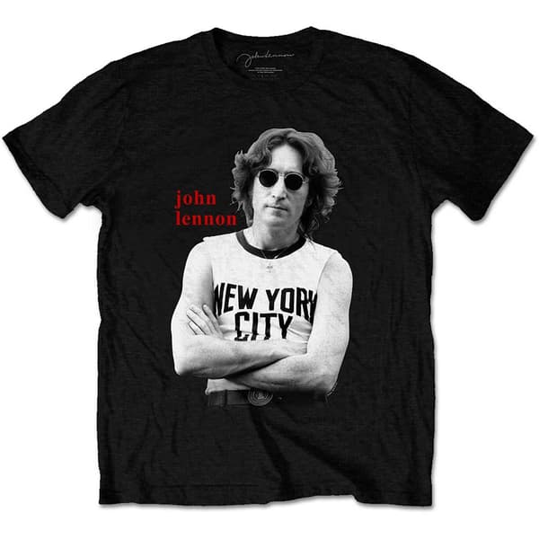 John Lennon Unisex T-Shirt: New York City B&W (X-Large)