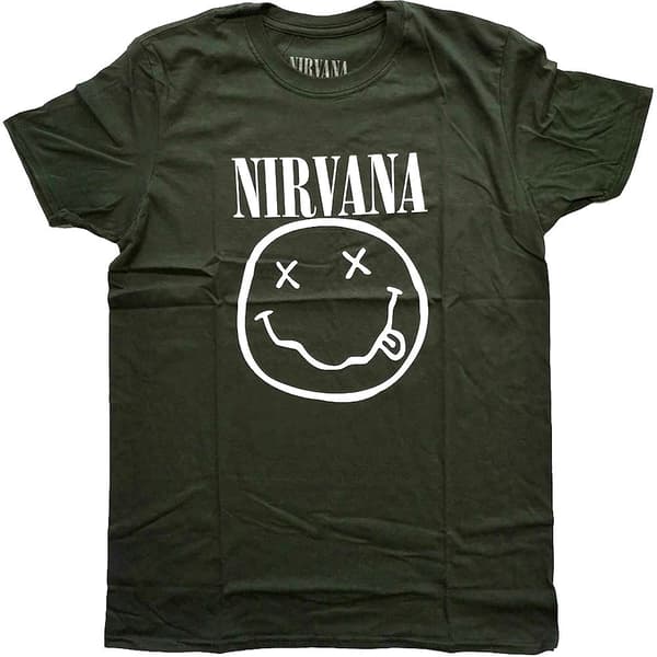 Nirvana Unisex T-Shirt: White Smiley (XX-Large)