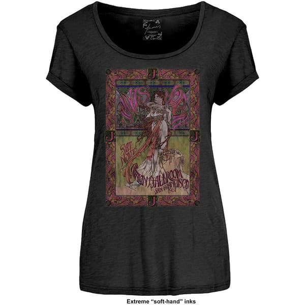 Janis Joplin Ladies T-Shirt: Avalon Ballroom '67 (Soft Hand Inks) (Small)