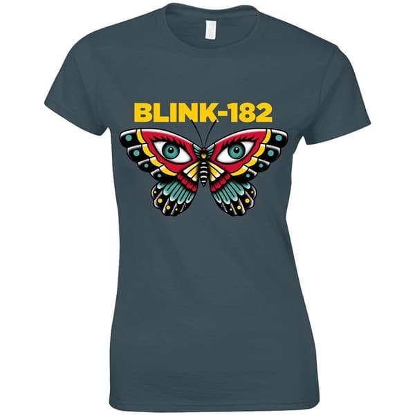 Blink-182 Ladies T-Shirt: Butterfly (X-Large)