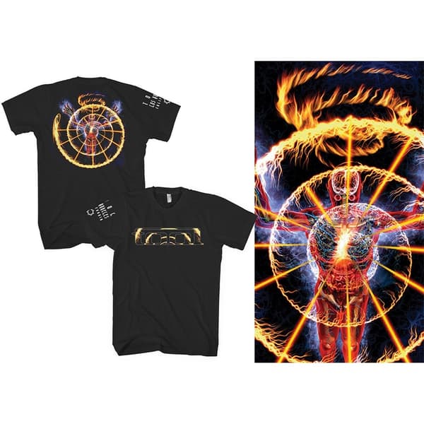 Tool Unisex T-Shirt: Flame Spiral (Back Print) (XX-Large)