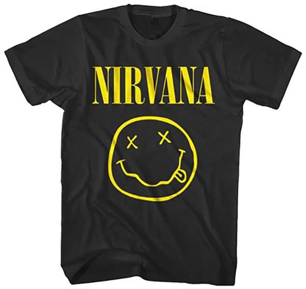 Nirvana Unisex T-Shirt: Yellow Smiley (Small)