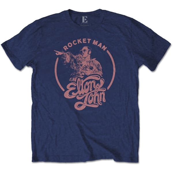Elton John Unisex T-Shirt: Rocketman Circle Point (Small)