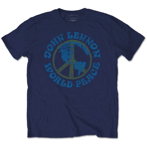 John Lennon Unisex T-Shirt: World Peace (Small)