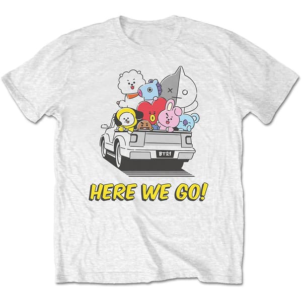 BT21 Unisex T-Shirt: Here We Go (Large)