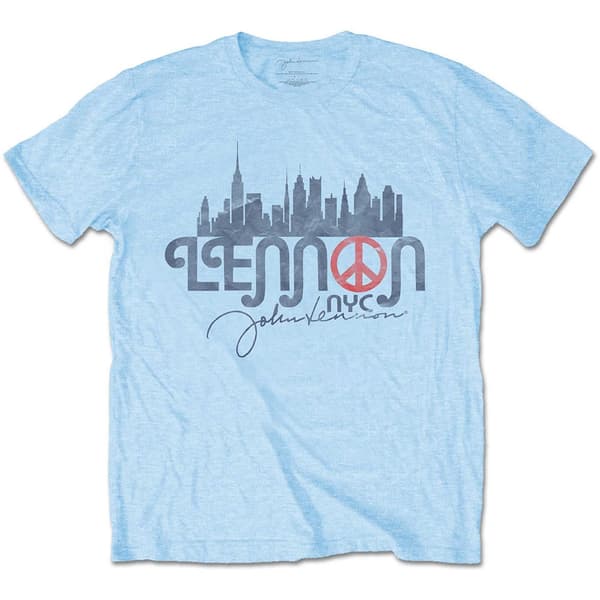 John Lennon Unisex T-Shirt: NYC Skyline (X-Large)
