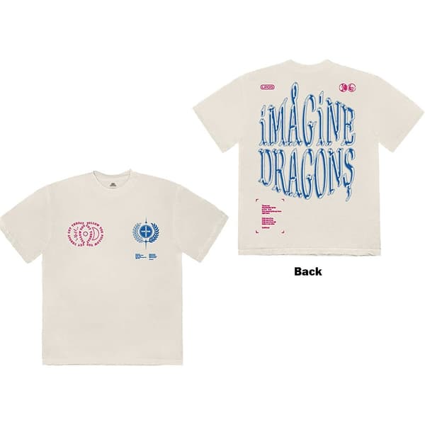 Imagine Dragons Unisex T-Shirt: Lyrics (Back Print) (X-Large)
