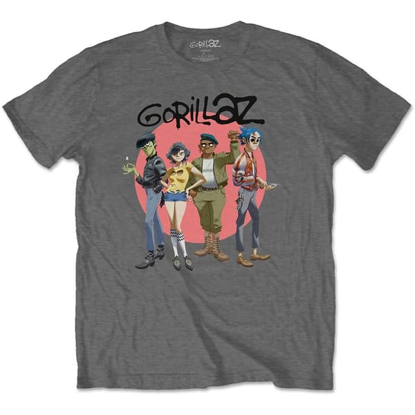 Gorillaz Unisex T-Shirt: Group Circle Rise (X-Large)